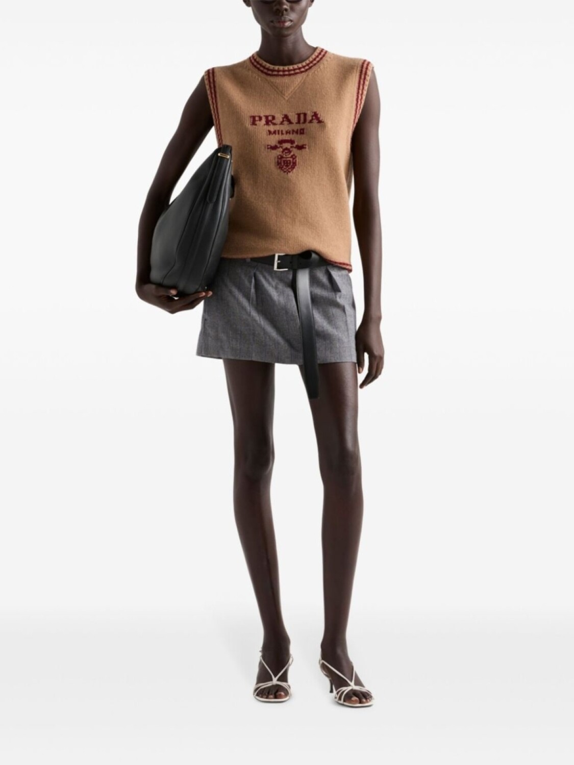 Prada жилет в рубчик с интарсией, коричневый
Prada жилет в рубчик с интарсией, коричневый