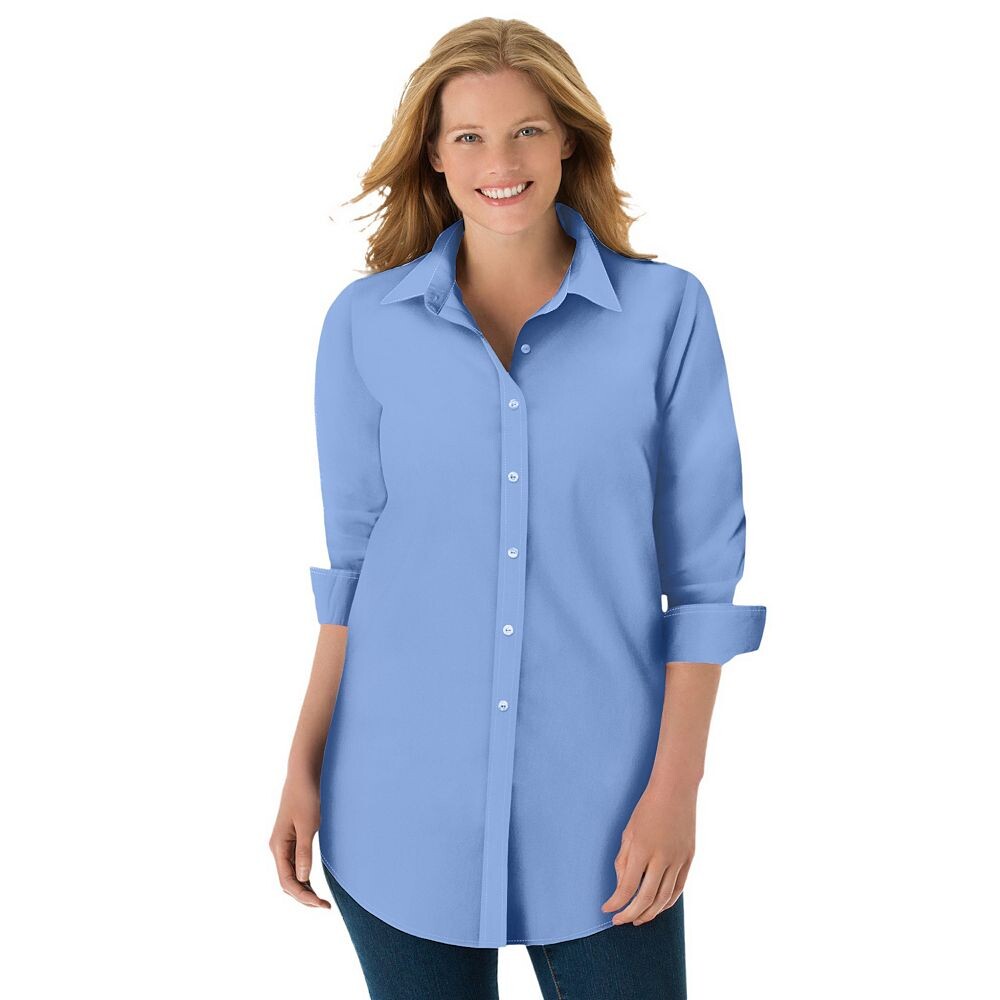 Женщина в женской идеальной рубашке с длинным рукавом больших размеров Woman Within, цвет French Blue
Женщина в женской идеальной рубашке с длинным рукавом больших размеров Woman Within, цвет French Blue