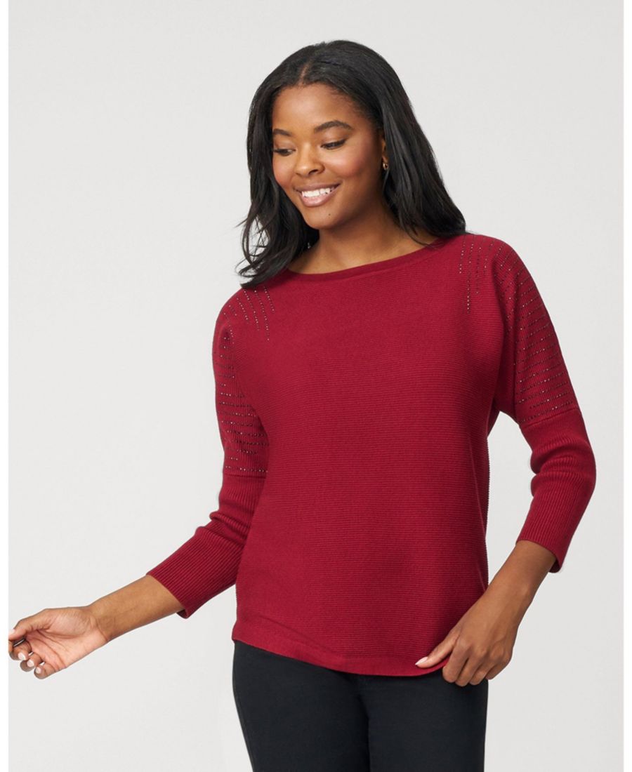 Женский ребристый свитер летучая мышь с декоративными вставками Cable & Gauge, Cabernet
Женский ребристый свитер летучая мышь с декоративными вставками Cable & Gauge, Cabernet