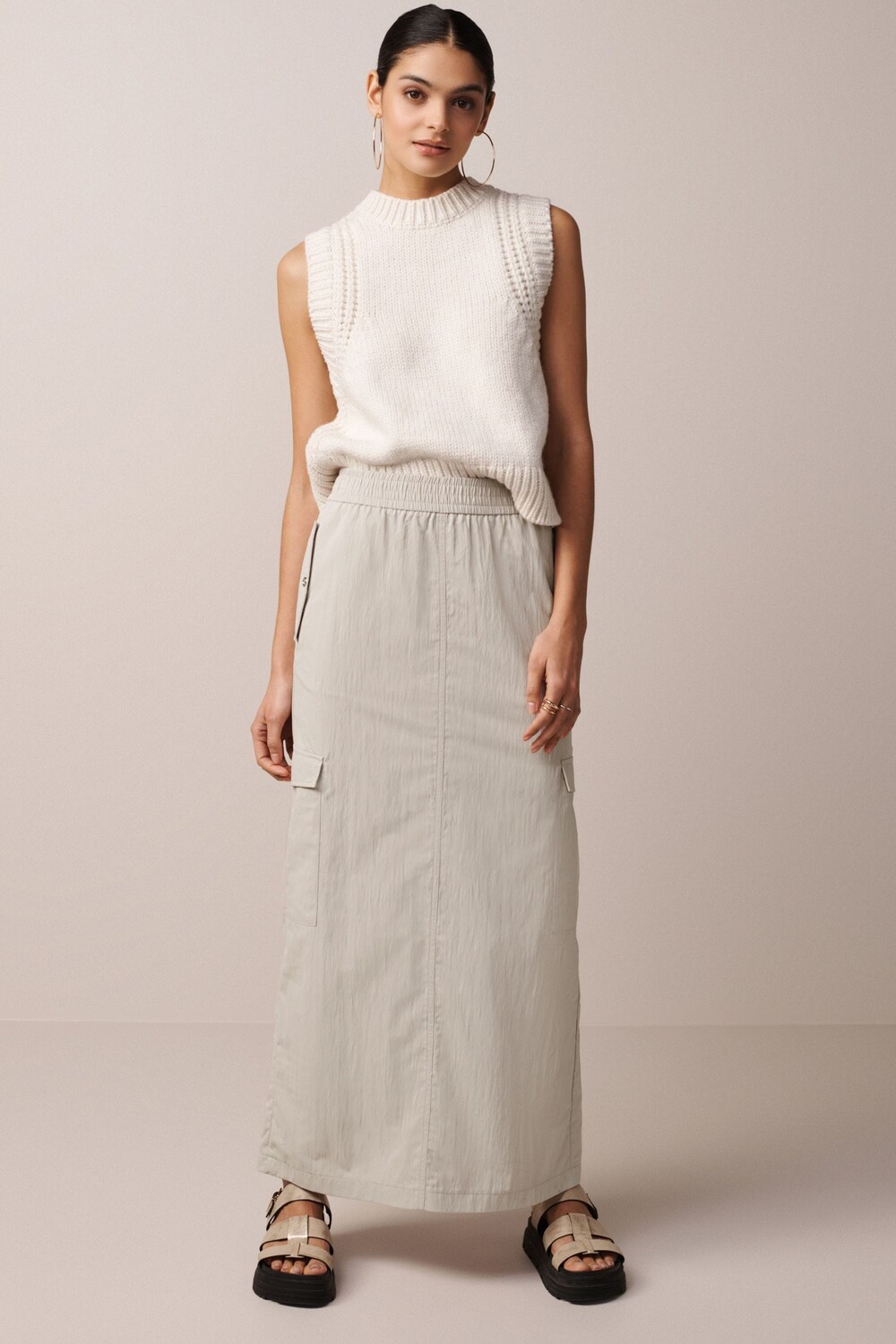 Легкая юбка-миди в стиле брюк-карго Next, серый
Легкая юбка-миди в стиле брюк-карго Next, серый