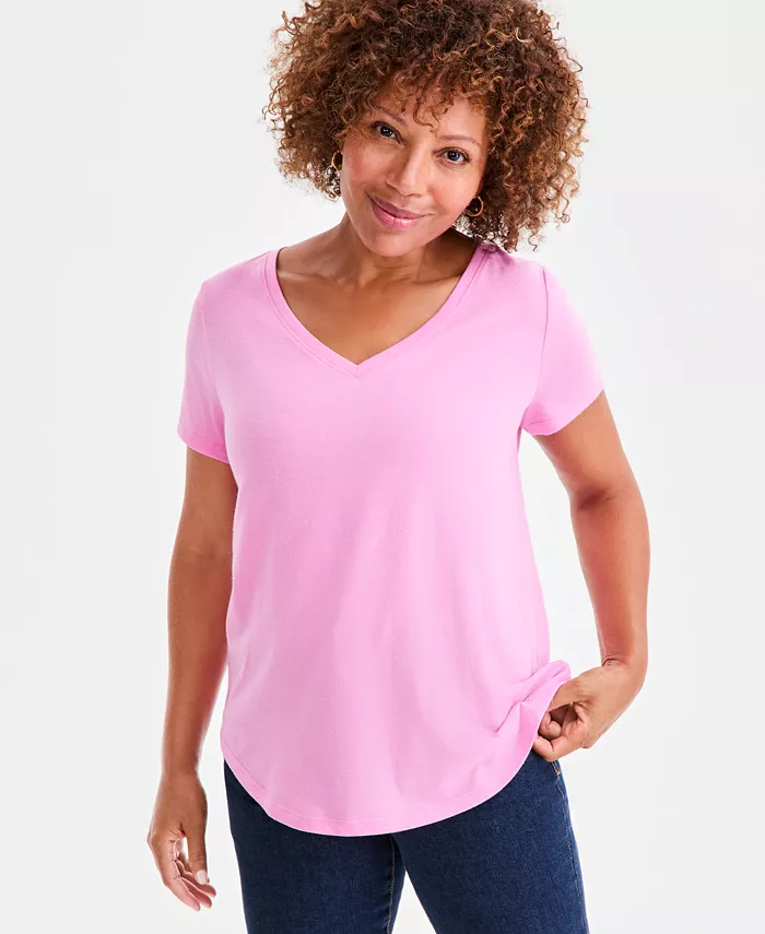 Идеальная женская футболка с V-образным вырезом Style & Co, розовый
Идеальная женская футболка с V-образным вырезом Style & Co, розовый