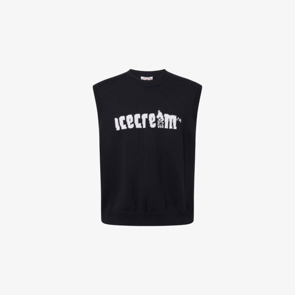 Вязаный жилет Icecream из хлопка с логотипом, черный
Вязаный жилет Icecream из хлопка с логотипом, черный
