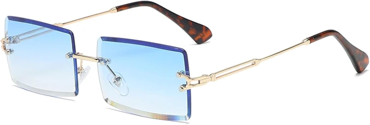 Солнцезащитные очки с защитой от УФ-излучения UV400 | Безободковые, из сплава, с градиентными черными линзами | Для женщин и мужчин, для занятий спортом на открытом воздухе и вождения DSVIGF, Gold Blue
Солнцезащитные очки с защитой от УФ-излучения UV400 | Безободковые, из сплава, с градиентными черными линзами | Для женщин и мужчин, для занятий спортом на открытом воздухе и вождения DSVIGF, Gold Blue