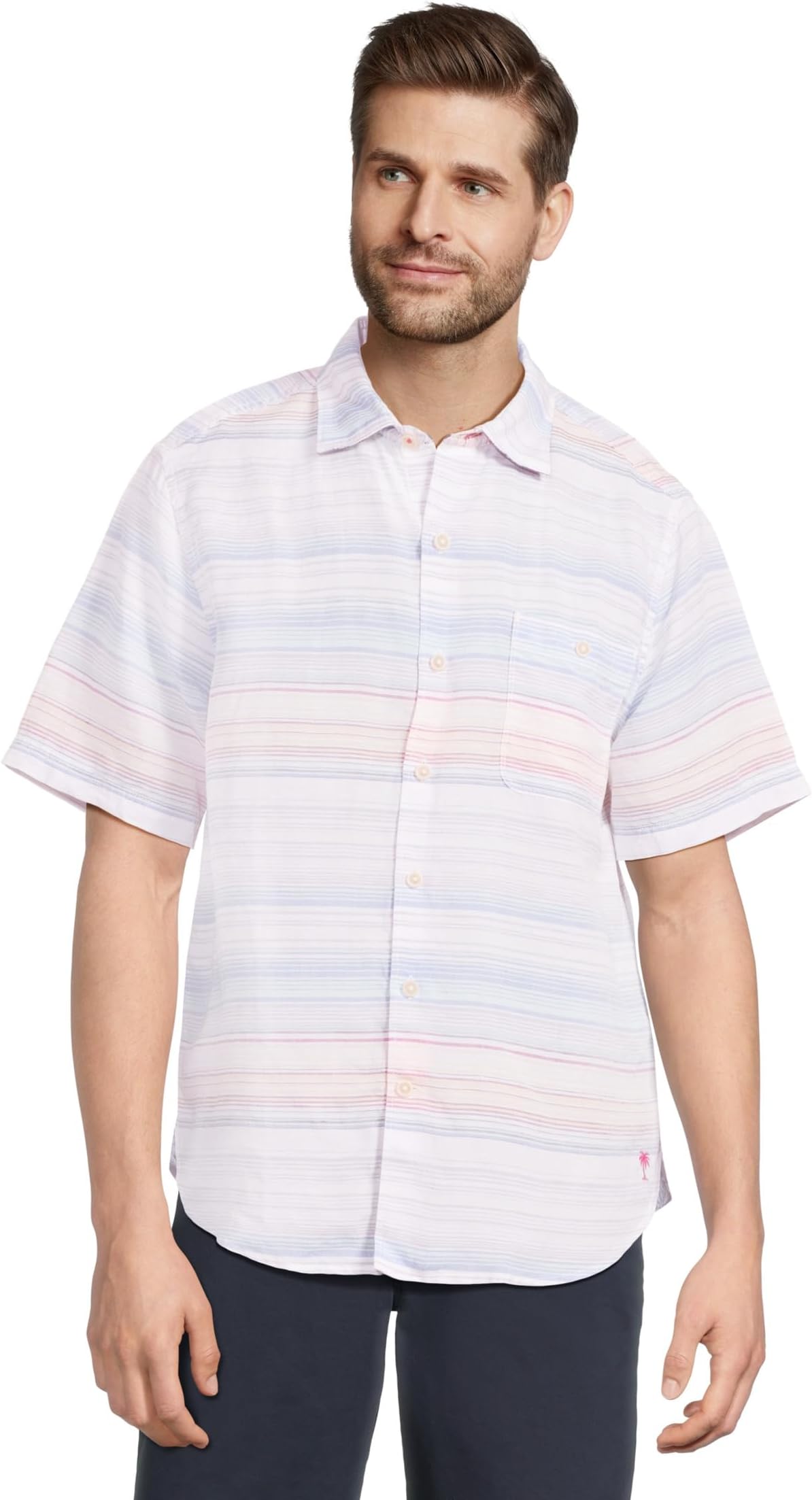 Мужская льняная рубашка Sicily Stripe песочного цвета Tommy Bahama, Island Sunset
Мужская льняная рубашка Sicily Stripe песочного цвета Tommy Bahama, Island Sunset