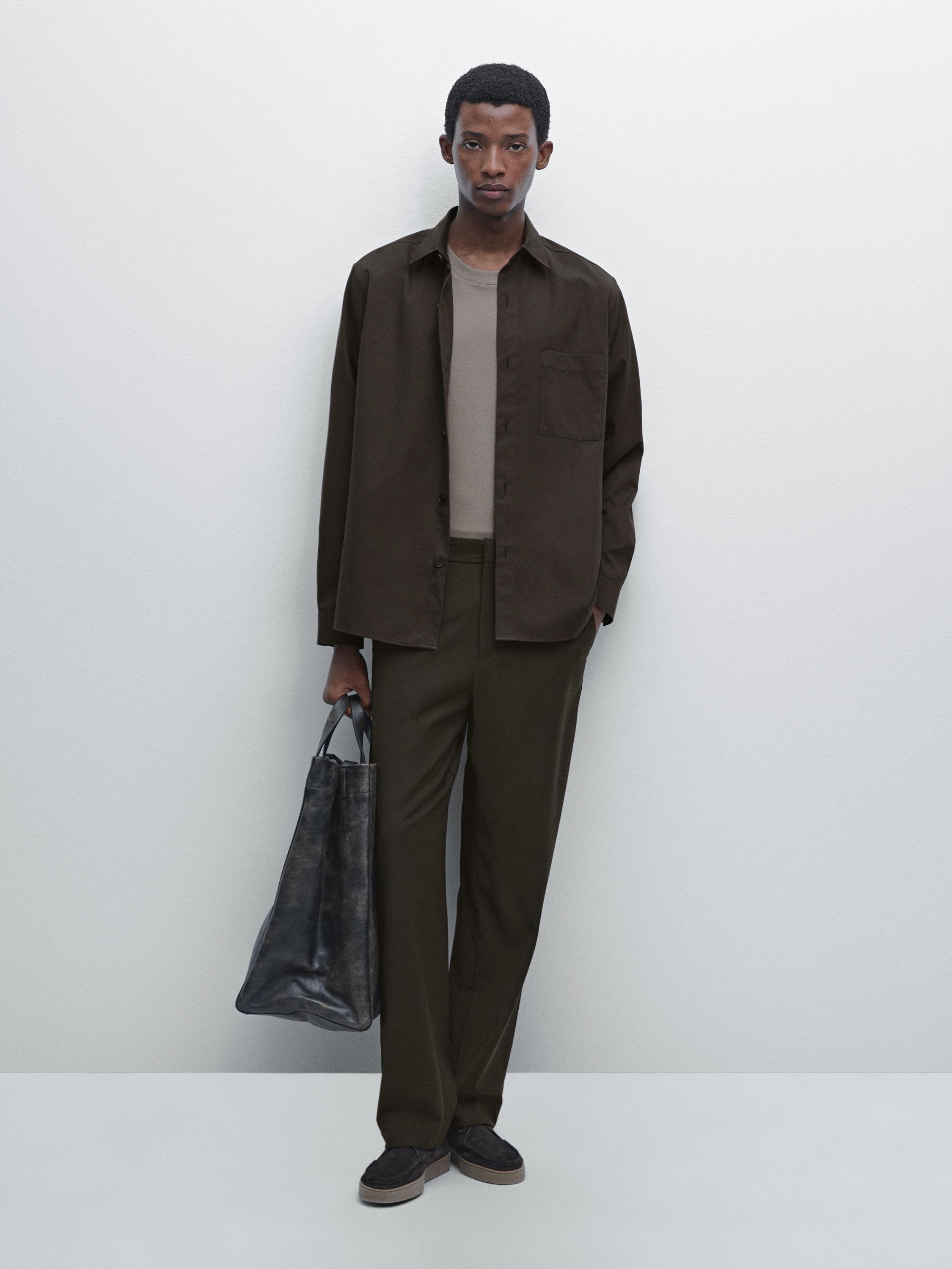 Рубашка свободного кроя с карманом Massimo Dutti, коричневый
Рубашка свободного кроя с карманом Massimo Dutti, коричневый