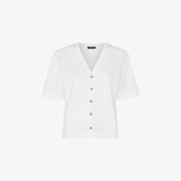 Футболка Whistles Ella с застежкой на пуговицы, белый
Футболка Whistles Ella с застежкой на пуговицы, белый