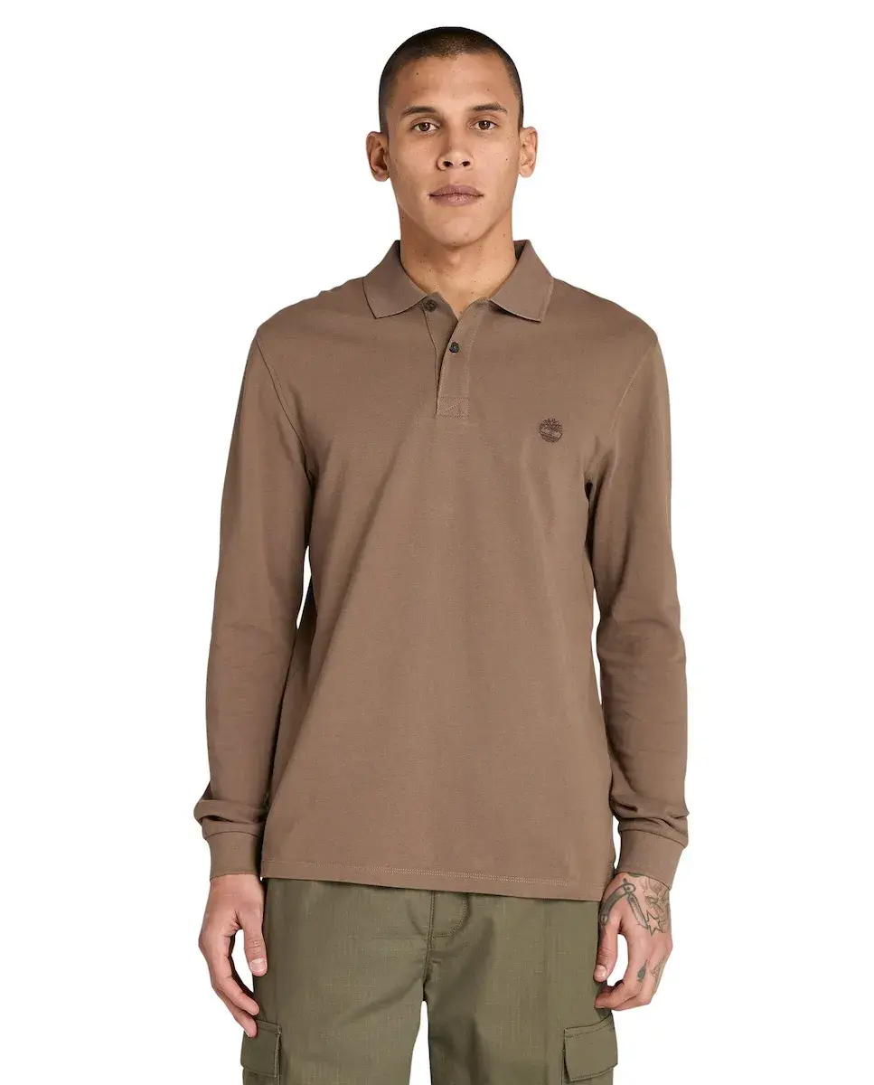 Мужская рубашка-поло из пике с длинными рукавами и приталенным кроем Timberland, светло-коричневый
Мужская рубашка-поло из пике с длинными рукавами и приталенным кроем Timberland, светло-коричневый