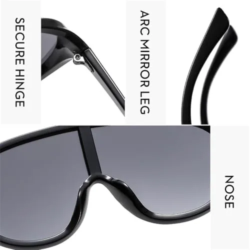 Большие цельные солнцезащитные очки для женщин и мужчин в винтажном стиле для отдыха, солнцезащитные очки с защитой от УФ-излучения UV400 MTZJH, White Silver
Большие цельные солнцезащитные очки для женщин и мужчин в винтажном стиле для отдыха, солнцезащитные очки с защитой от УФ-излучения UV400 MTZJH, White Silver