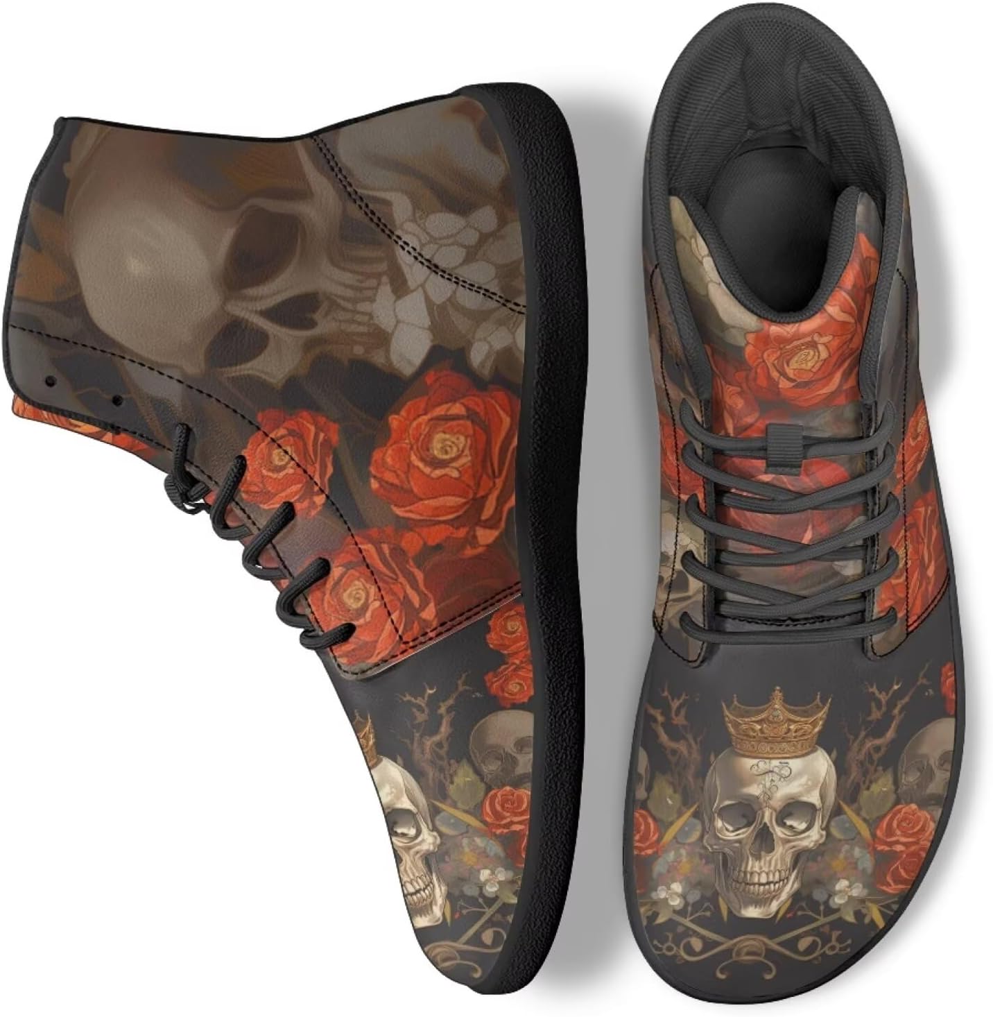 Кеды с высоким берцем в виде черепа для мужчин и женщин, повседневная обувь для ходьбы, работы и бега Ecaestolph, красный/серый
Кеды с высоким берцем в виде черепа для мужчин и женщин, повседневная обувь для ходьбы, работы и бега Ecaestolph, красный/серый