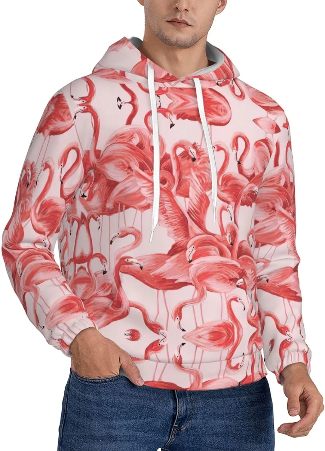 Мужская флисовая толстовка с капюшоном, черная, с принтом фламинго SamLng
Мужская флисовая толстовка с капюшоном, черная, с принтом фламинго SamLng