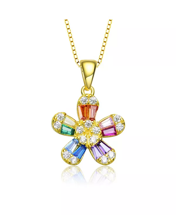 Ожерелье из стерлингового серебра с позолоченным разноцветным багетным кубическим цирконием в форме цветка Gigigirl, multi-color
Ожерелье из стерлингового серебра с позолоченным разноцветным багетным кубическим цирконием в форме цветка Gigigirl, multi-color