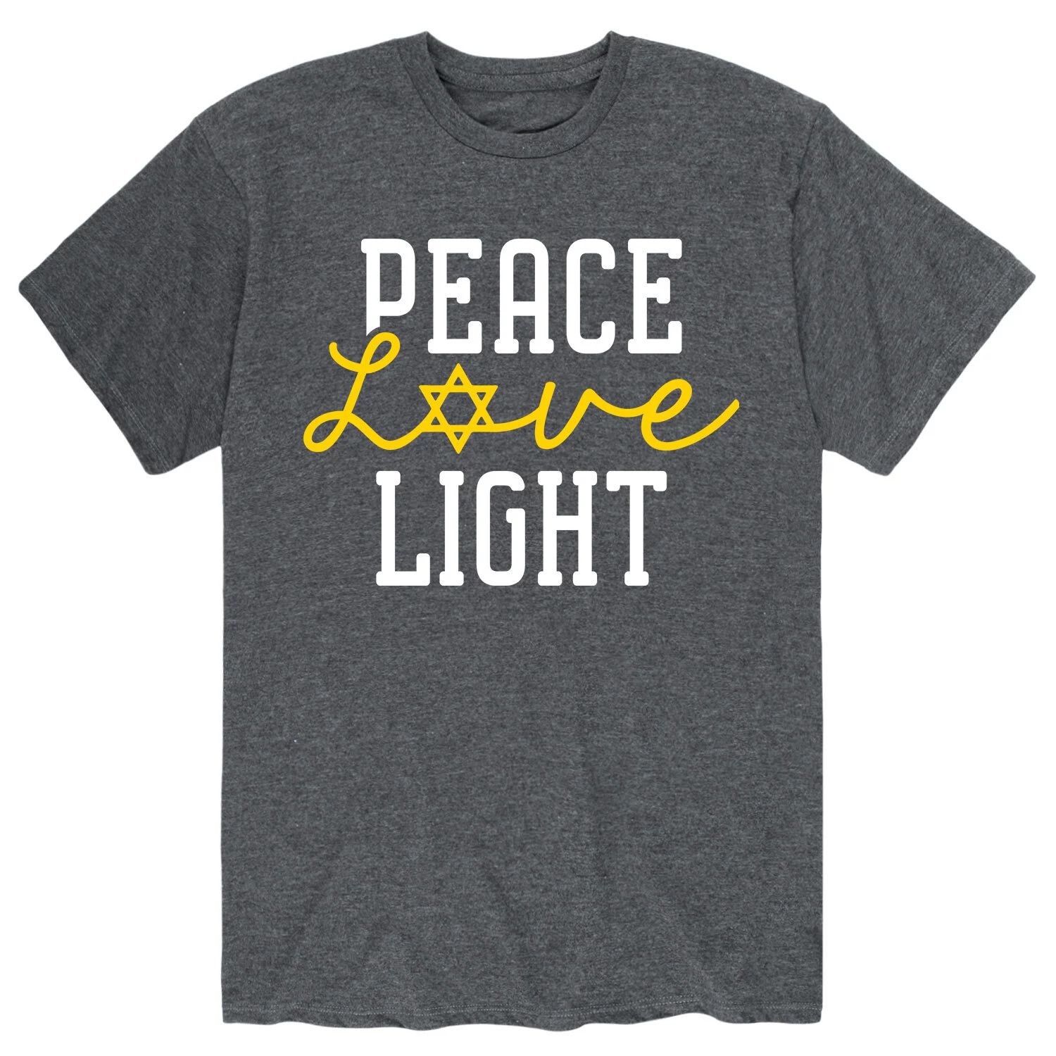 Мужская футболка "Peace Love Light" для Хануки Licensed Character 
Мужская футболка "Peace Love Light" для Хануки Licensed Character