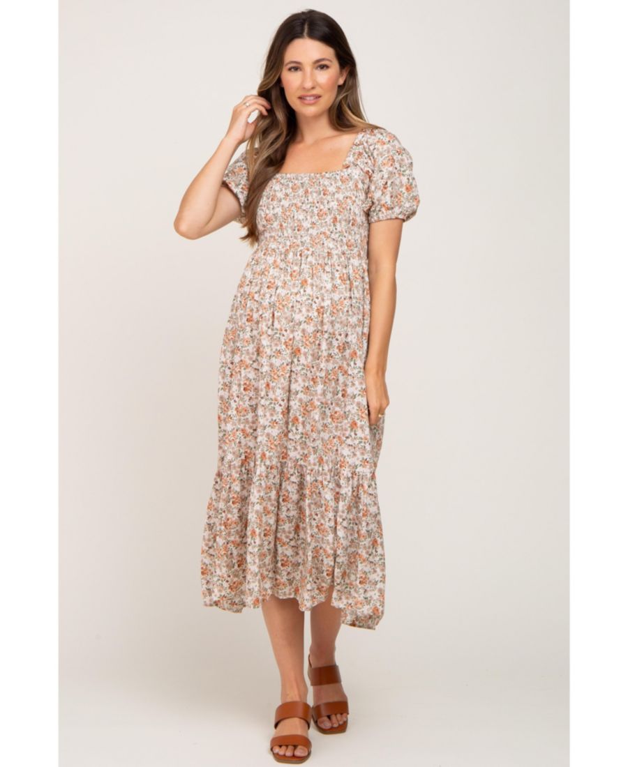 Розовое миди-платье для беременных с цветочным принтом, сборками и пышными рукавами Pinkblush, Taupe
Розовое миди-платье для беременных с цветочным принтом, сборками и пышными рукавами Pinkblush, Taupe