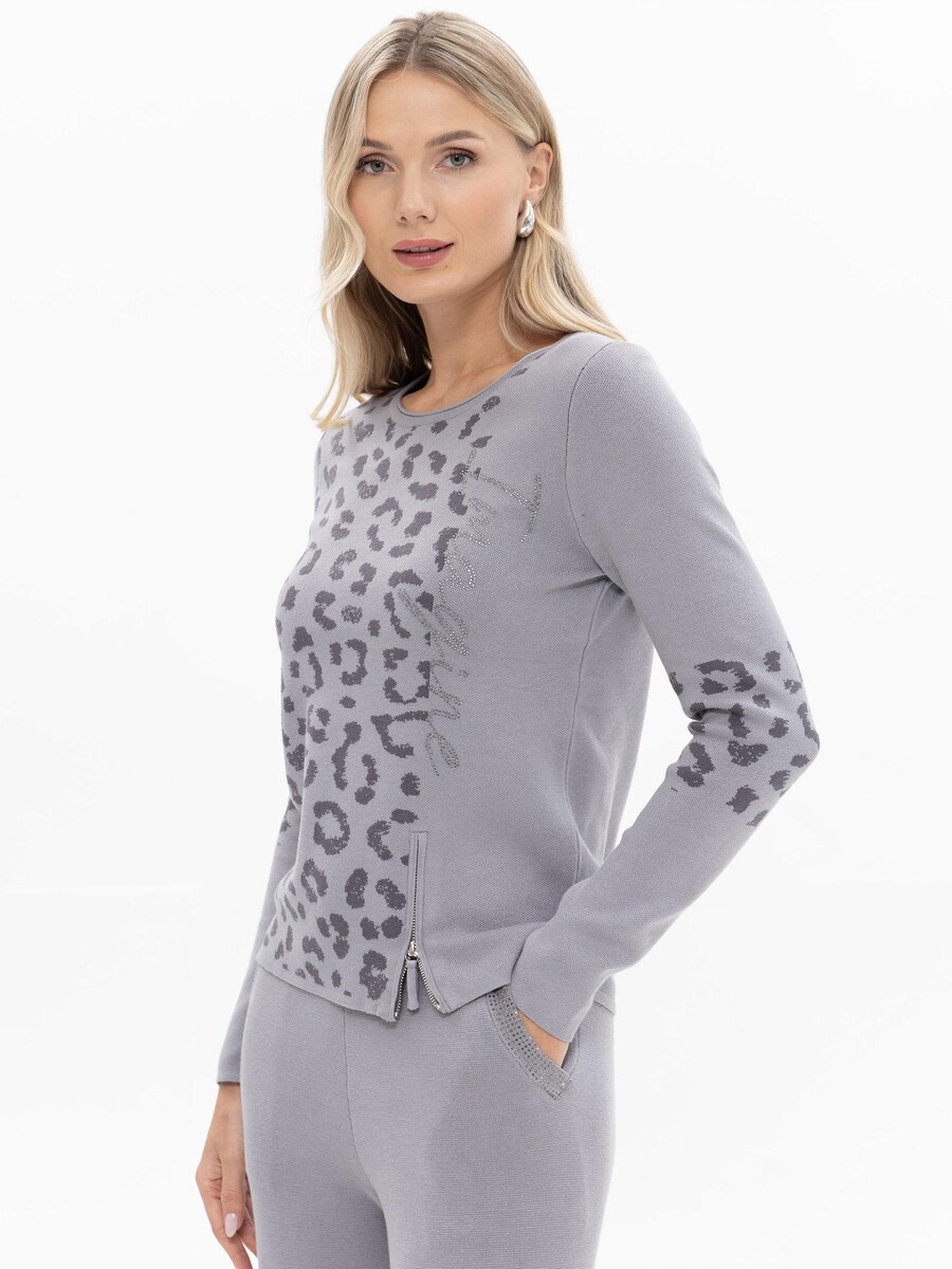 Свитер Passioni Pullover mit Leoprint-Details, светло-серый
Свитер Passioni Pullover mit Leoprint-Details, светло-серый