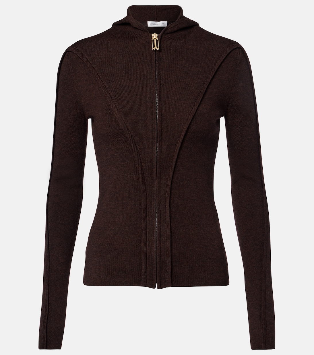 Вязаный худи на молнии с добавлением шерсти Victoria Beckham, Dark Chocolate
Вязаный худи на молнии с добавлением шерсти Victoria Beckham, Dark Chocolate
