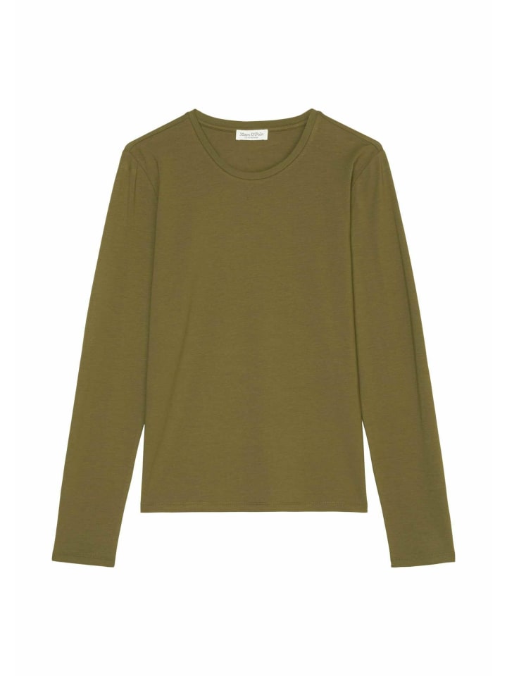 Женская рубашка с круглым вырезом и длинными рукавами цвета хаки Marc O'Polo
Женская рубашка с круглым вырезом и длинными рукавами цвета хаки Marc O'Polo