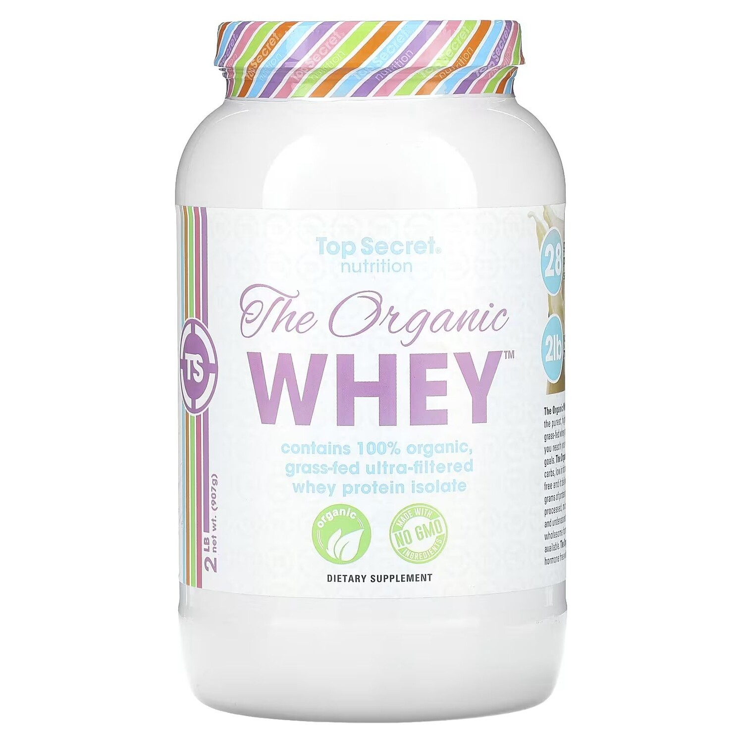 The Organic Whey, ванильный молочный коктейль, 2 фунта (907 г) Top Secret Nutrition
The Organic Whey, ванильный молочный коктейль, 2 фунта (907 г) Top Secret Nutrition