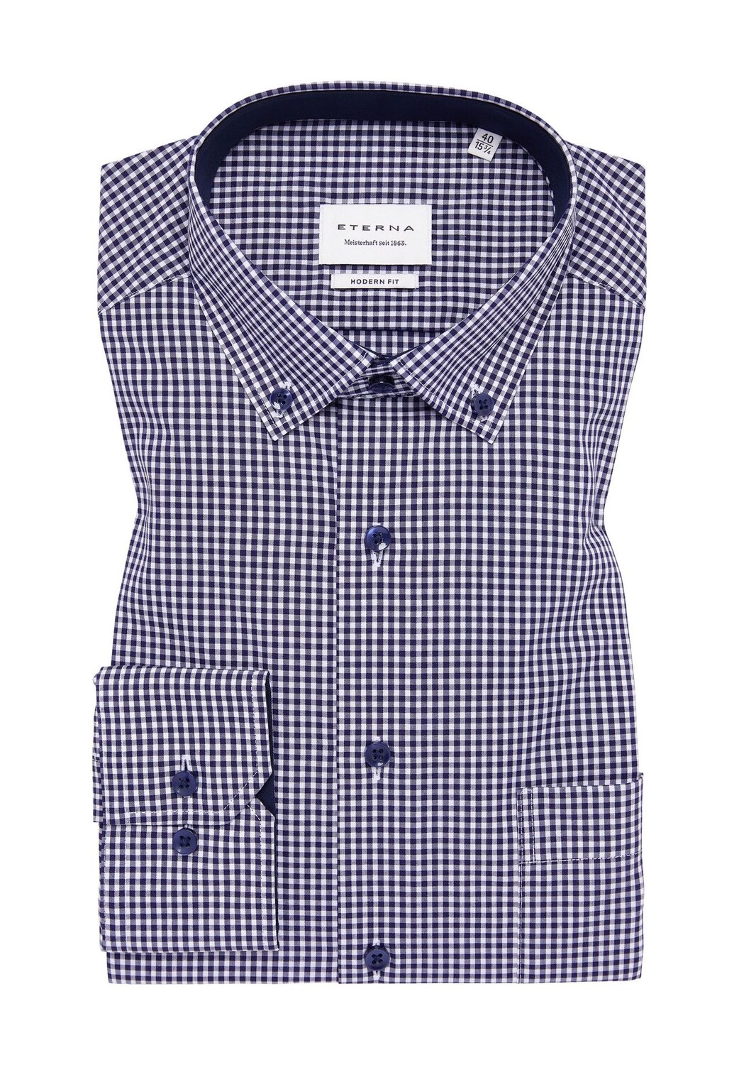 Рубашка деловая, современный крой, воротник на пуговицах, мужская ETERNA, цвет 16 Dunkelblau
Рубашка деловая, современный крой, воротник на пуговицах, мужская ETERNA, цвет 16 Dunkelblau