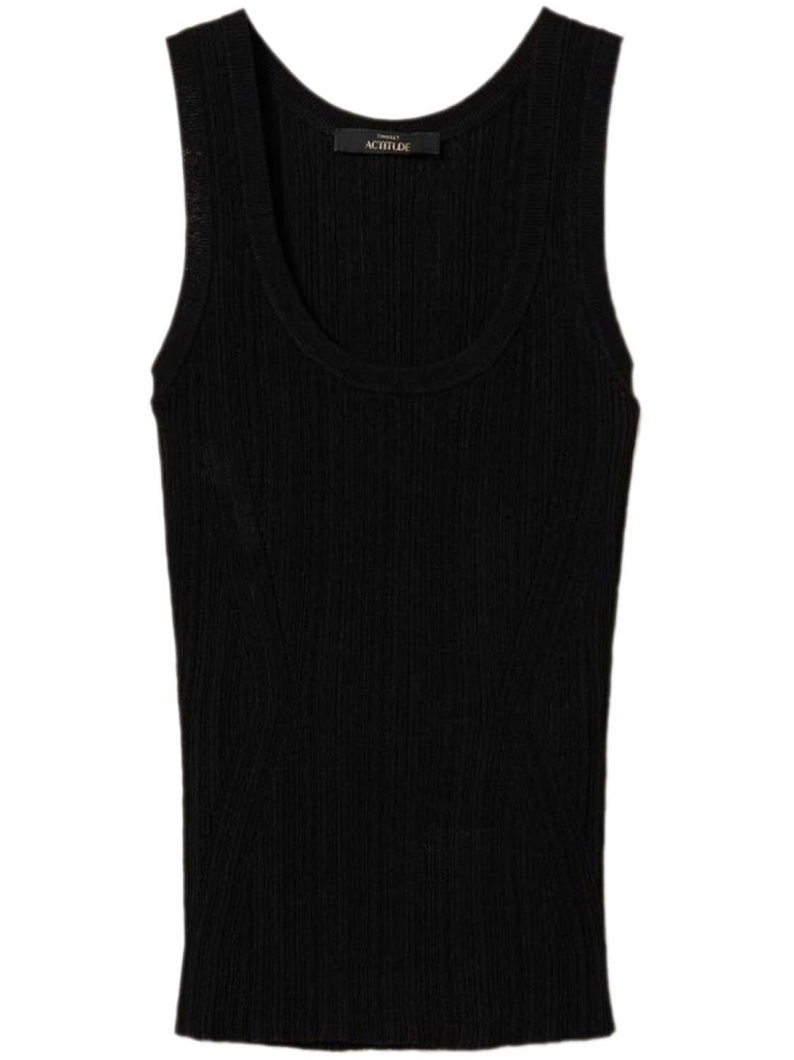 TWINSET топ в рубчик, черный 
TWINSET топ в рубчик, черный