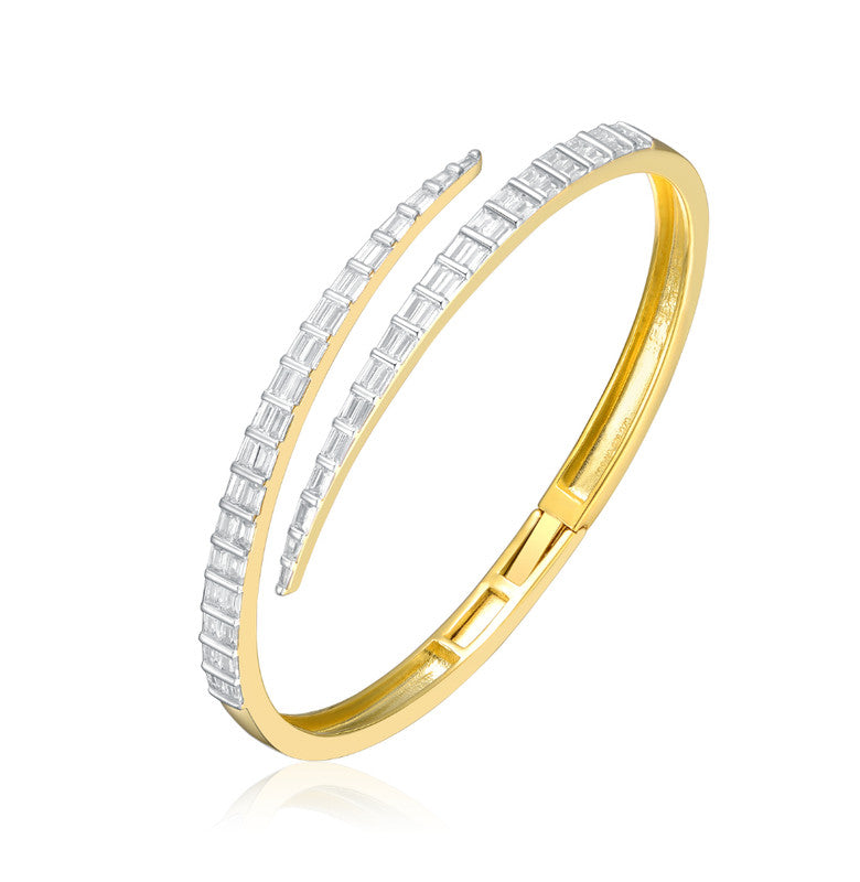 Браслет-манжета с 14-каратным золотым покрытием и прозрачным кубическим цирконием Genevive, золотой
Браслет-манжета с 14-каратным золотым покрытием и прозрачным кубическим цирконием Genevive, золотой