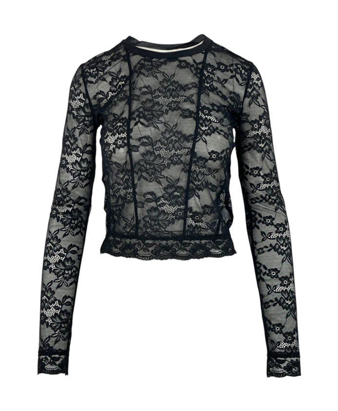 Черная кружевная футболка с бабочкой Patrizia Pepe, черный
Черная кружевная футболка с бабочкой Patrizia Pepe, черный