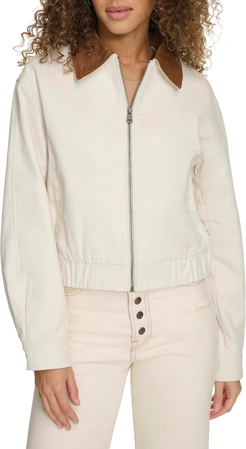 Женская хлопковая куртка-бомбер Levi's с воротником из вельвета, кремовый
Женская хлопковая куртка-бомбер Levi's с воротником из вельвета, кремовый