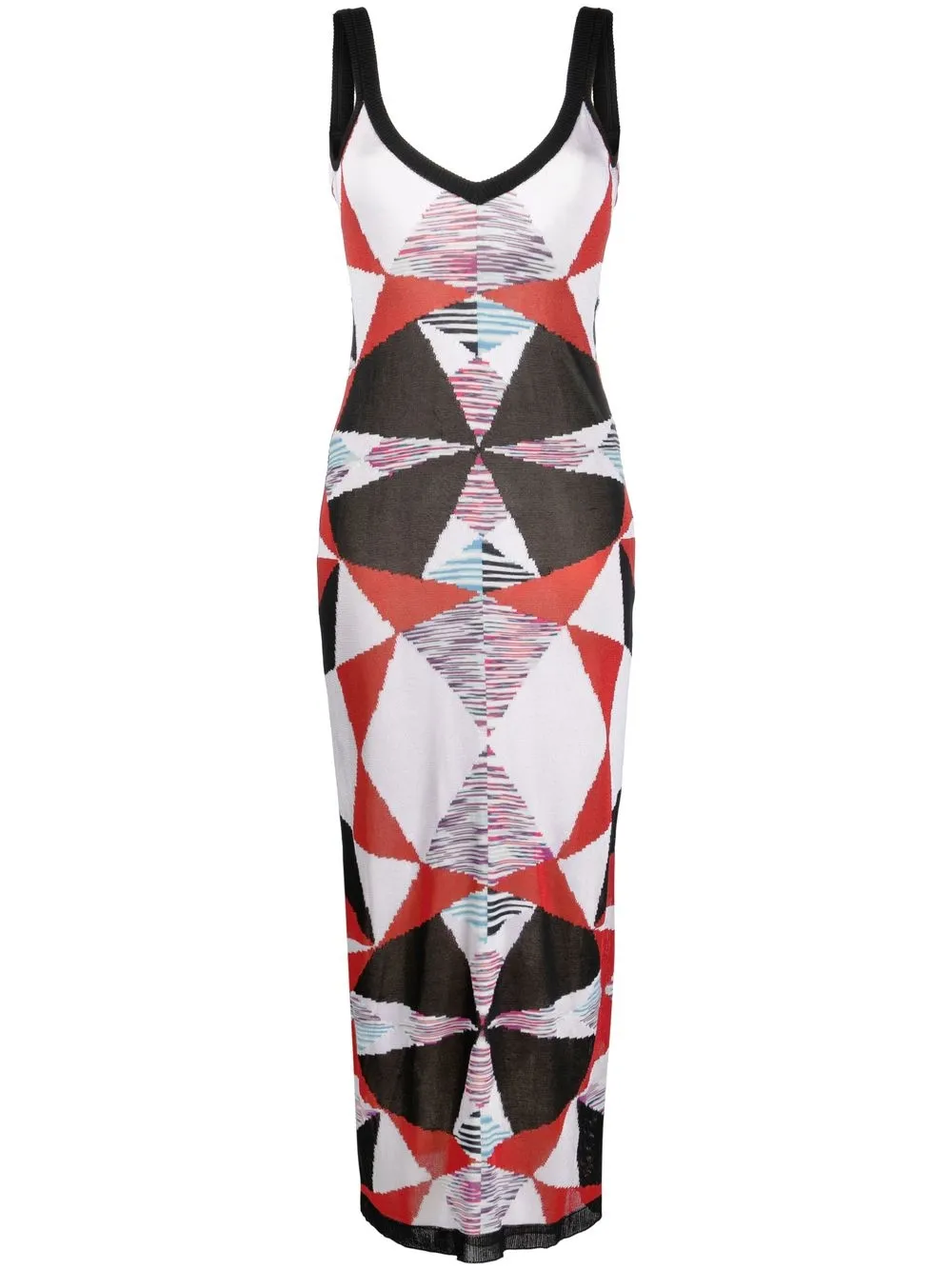 Платье макси вязки интарсия Missoni, белый 
Платье макси вязки интарсия Missoni, белый