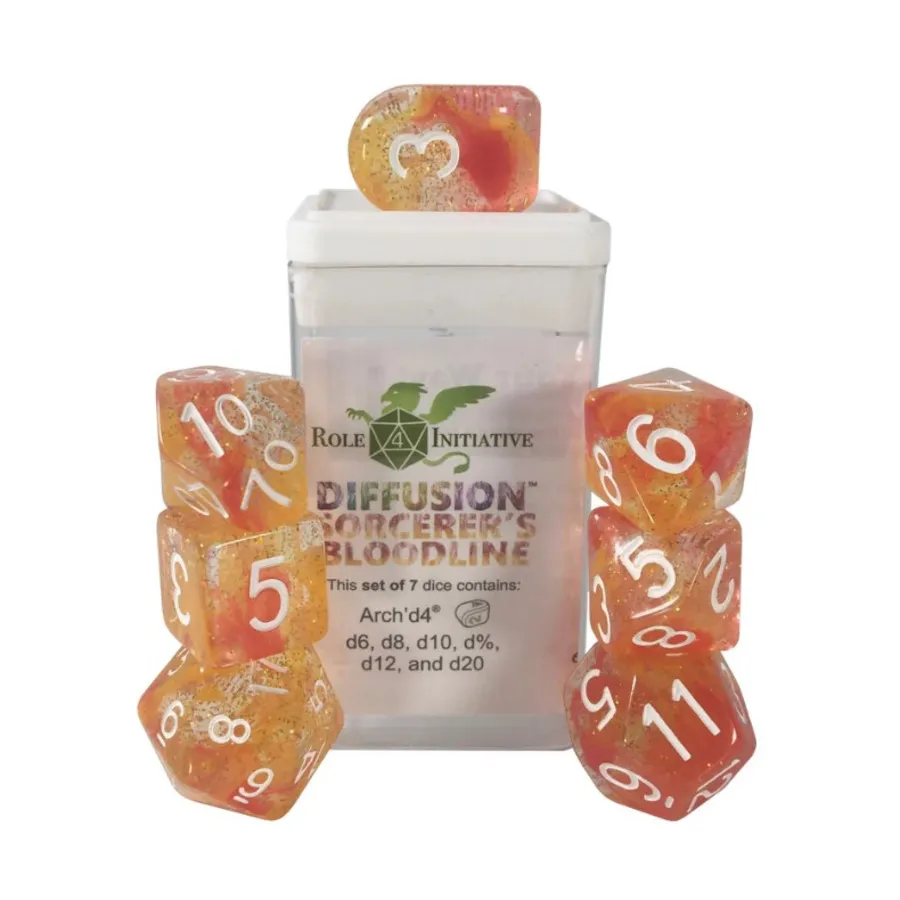 Набор Diffusion Poly — Родословная Волшебника с цифрами (7), Class & Creature Dice - Poly Sets