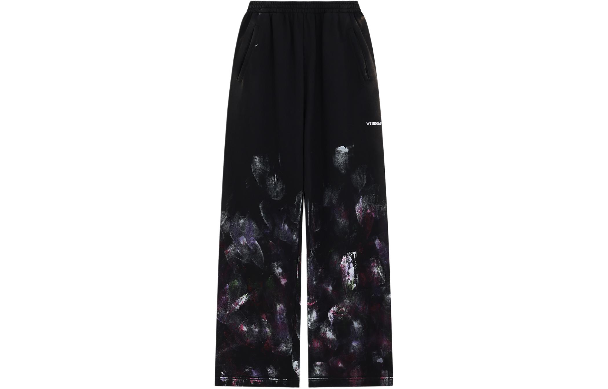 Хлопковые спортивные брюки с художественным принтом WE11DONE, черные
Хлопковые спортивные брюки с художественным принтом WE11DONE, черные