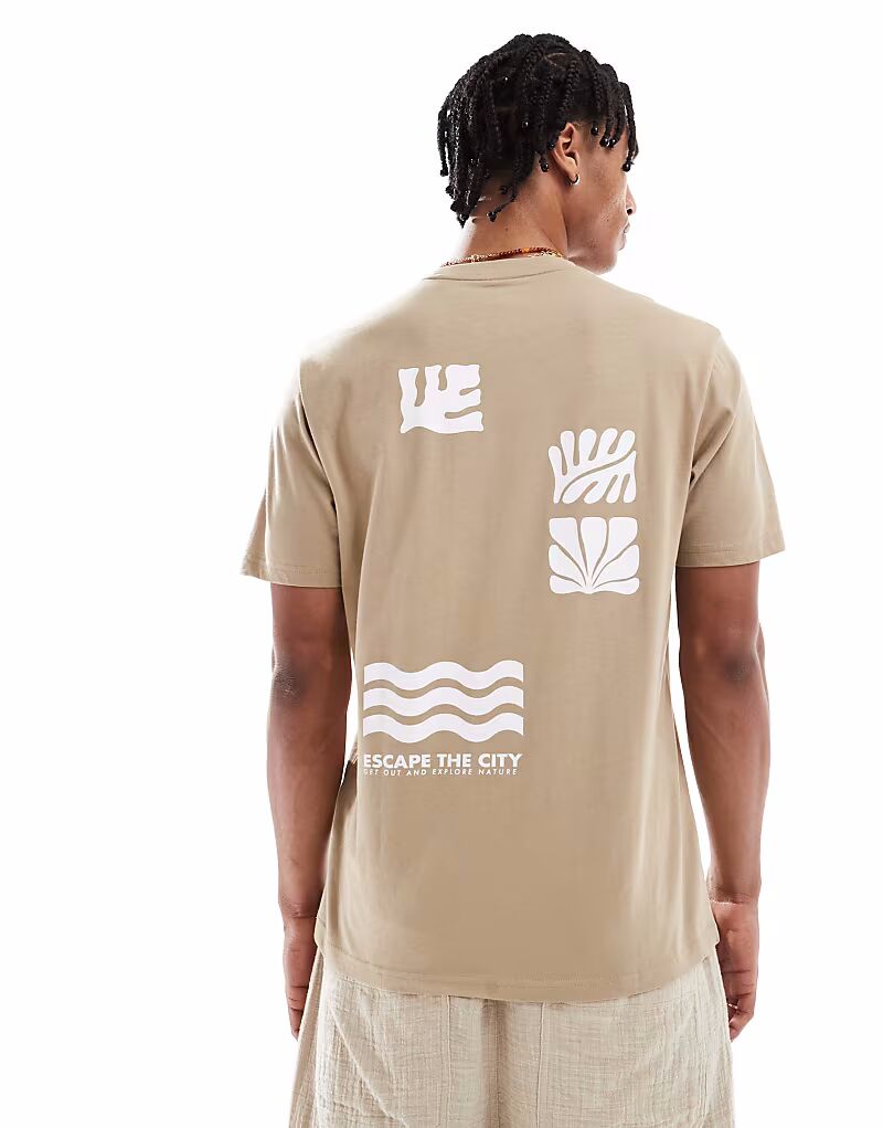 Футболка из хлопка Threadbare 160 GSM с графическим принтом на спине в каменном цвете
Футболка из хлопка Threadbare 160 GSM с графическим принтом на спине в каменном цвете