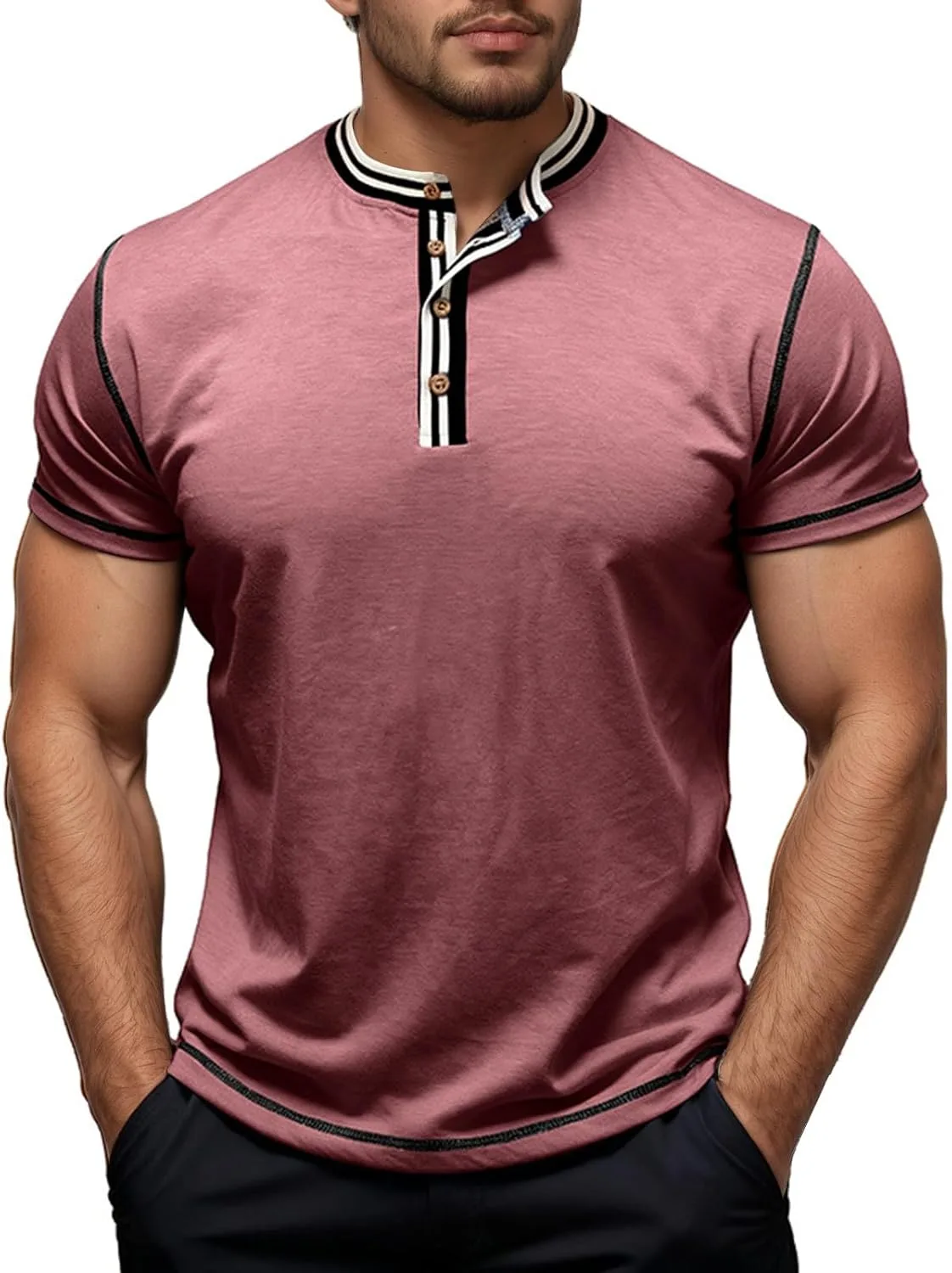 Мужская летняя футболка Casual Short Sleeve Vintage Henley Shirt Quarter Button
Мужская летняя футболка Casual Short Sleeve Vintage Henley Shirt Quarter Button