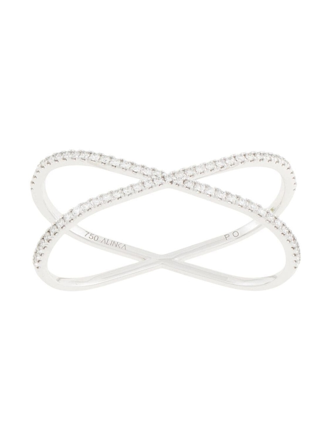 Кольцо на два пальца Katia Duo из белого золота с бриллиантами ALINKA, серебряный