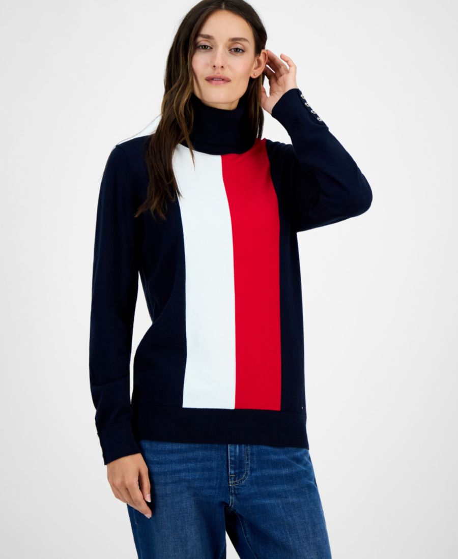 Женский хлопковый свитер с высоким воротником в вертикальную полоску Tommy Hilfiger, Sky Captain
Женский хлопковый свитер с высоким воротником в вертикальную полоску Tommy Hilfiger, Sky Captain