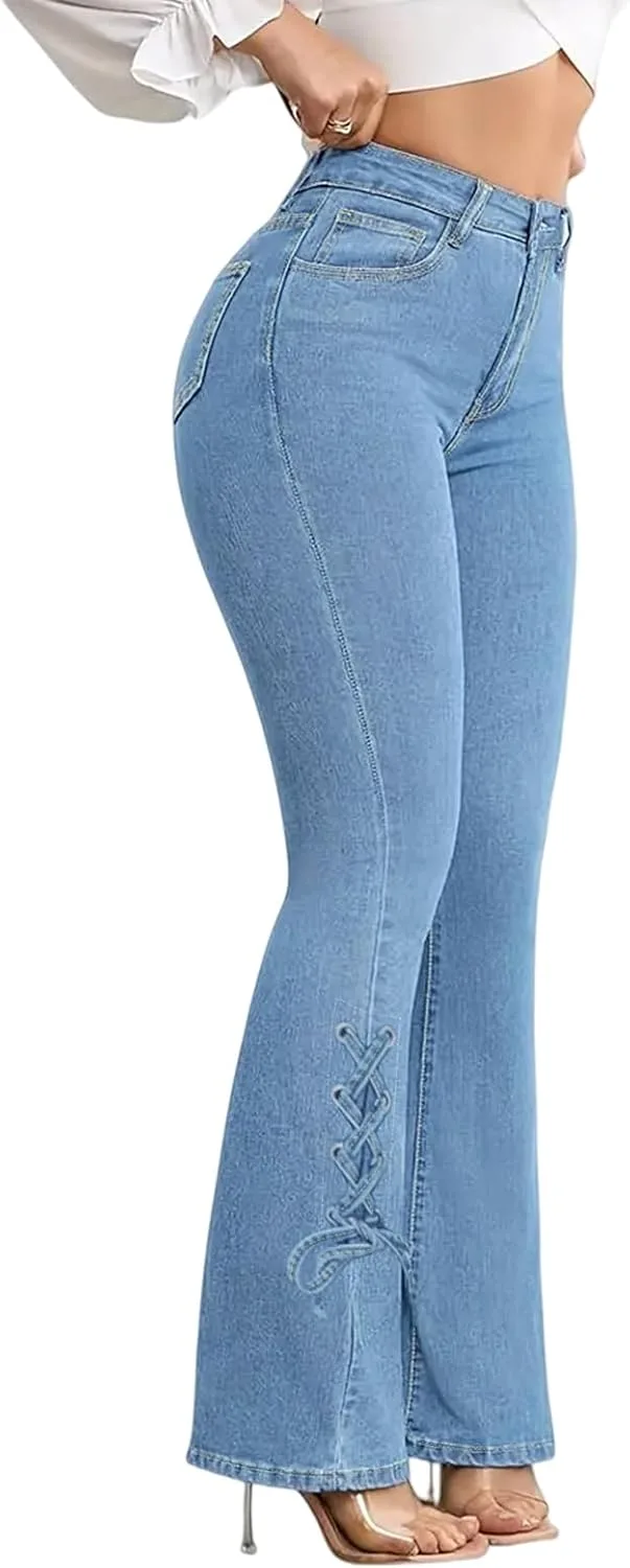 Джинсы Plus Size High Waisted Flare с вышивкой и шнуровкой QERINTE
Джинсы Plus Size High Waisted Flare с вышивкой и шнуровкой QERINTE