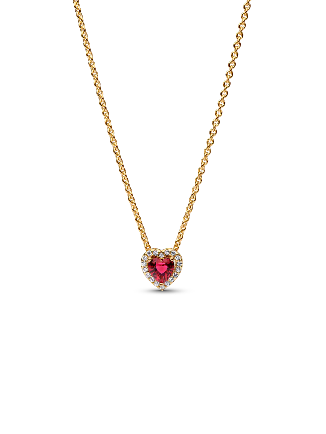 Ожерелье Возвышенное сердце Pandora, 14-каратное золотое покрытие