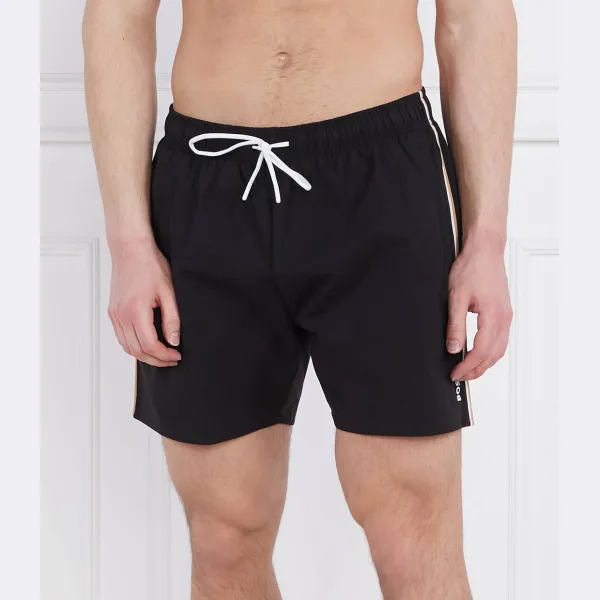 Легендарные плавки-шорты стандартного кроя Boss, черный 
Легендарные плавки-шорты стандартного кроя Boss, черный