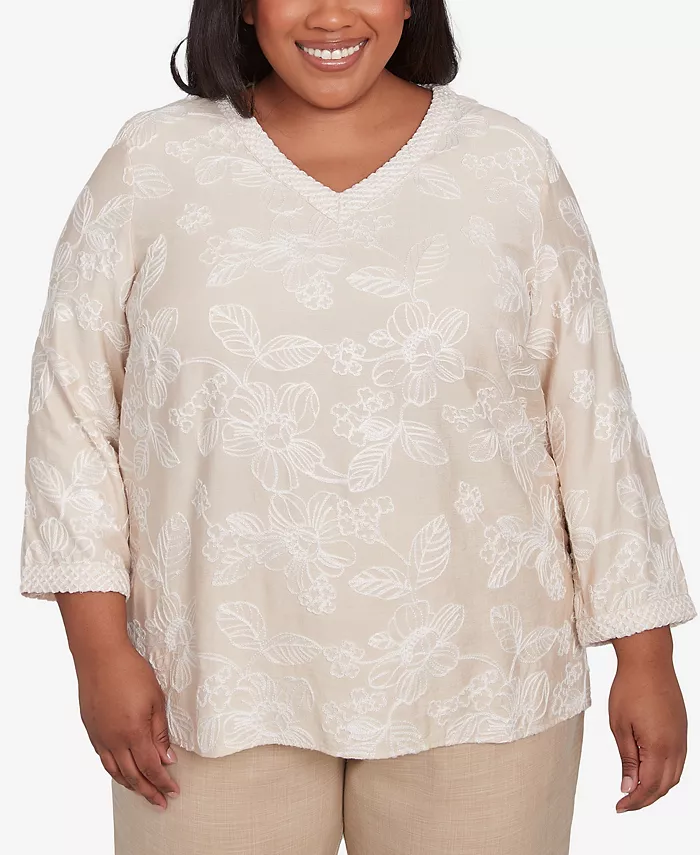 Топ Catalina Island с цветочной вышивкой и V-образным вырезом больших размеров Alfred Dunner, коричневый/бежевый
Топ Catalina Island с цветочной вышивкой и V-образным вырезом больших размеров Alfred Dunner, коричневый/бежевый