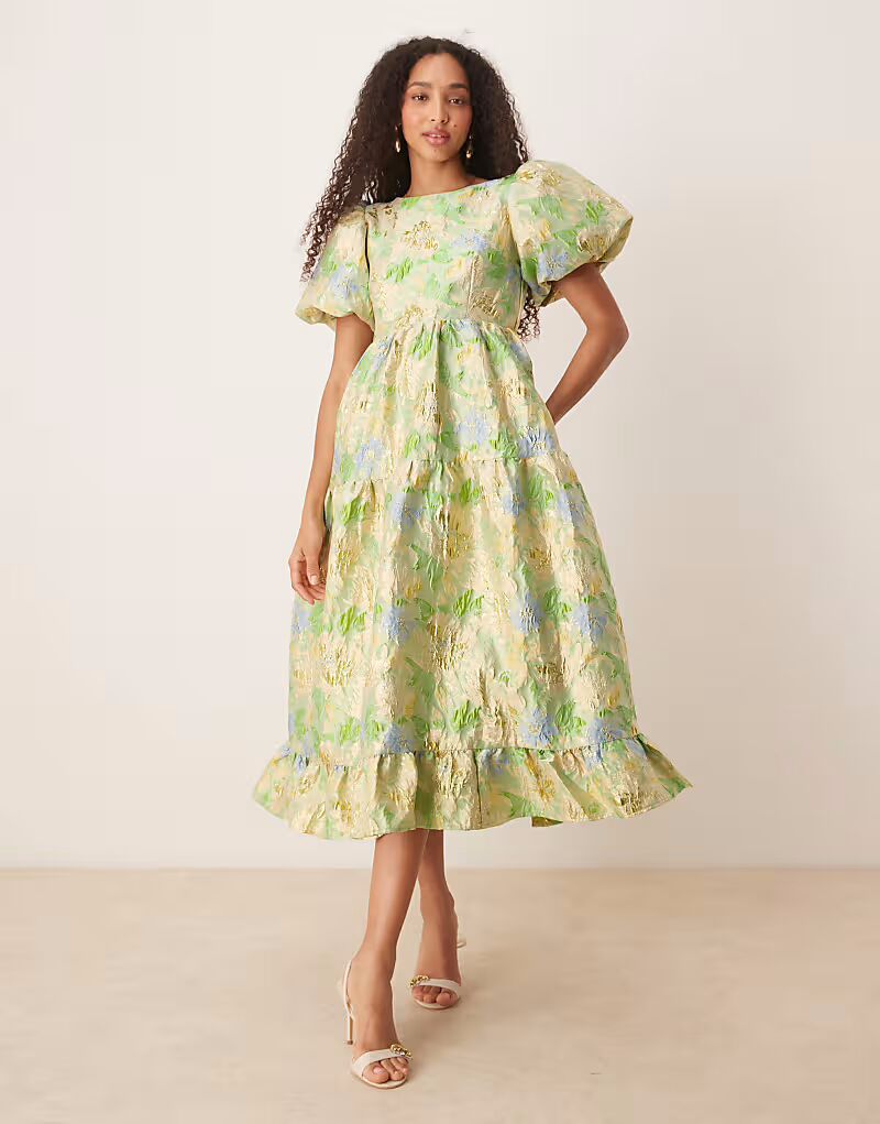 Платье миди из жаккарда Dream Sister Jane Pasque с цветочным узором светло-зеленого и желтого цвета
Платье миди из жаккарда Dream Sister Jane Pasque с цветочным узором светло-зеленого и желтого цвета