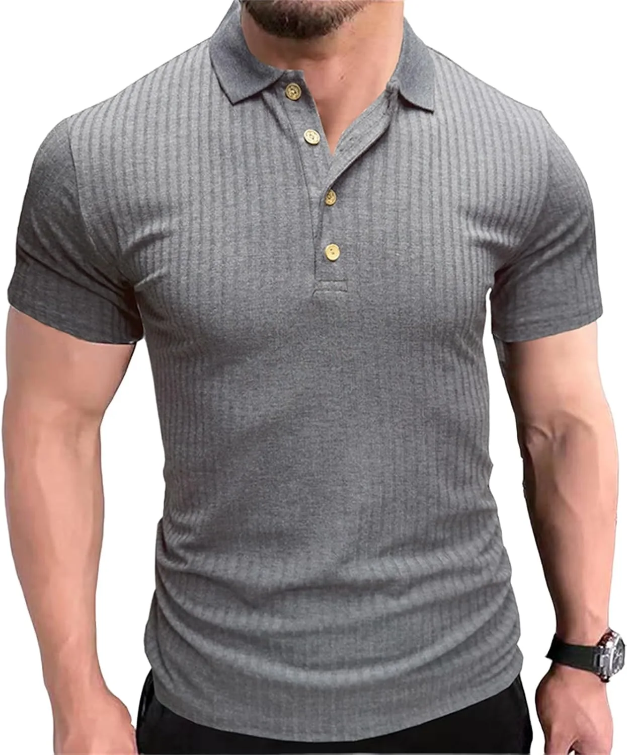 Мужская футболка-поло с коротким рукавом Slim Fit, легкая, с воротником на пуговицах CHXLQQX
Мужская футболка-поло с коротким рукавом Slim Fit, легкая, с воротником на пуговицах CHXLQQX
