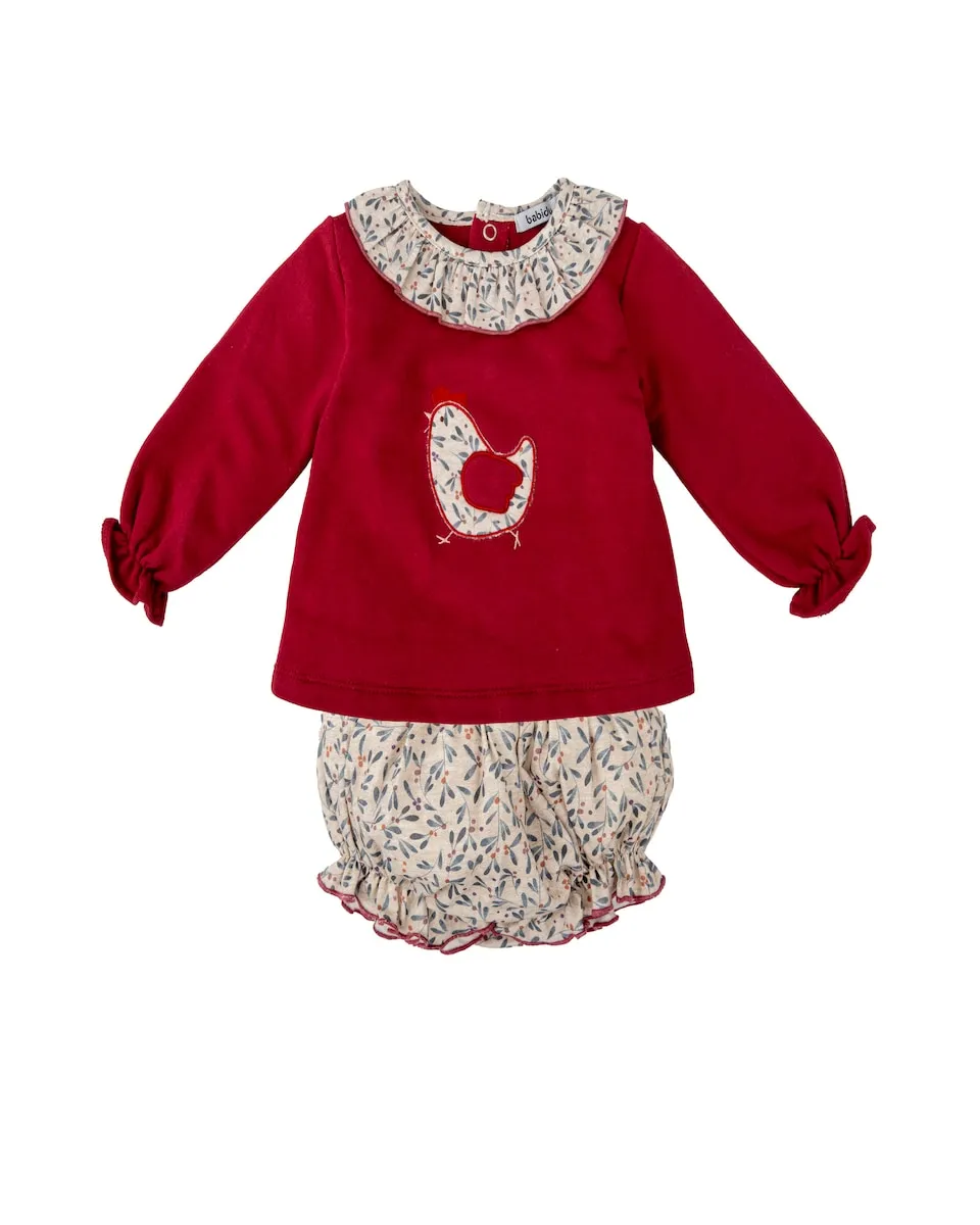 Комплект для девочки толстовка с воротником-воланом и подходящие трусики BABIDÚ, красный
Комплект для девочки толстовка с воротником-воланом и подходящие трусики BABIDÚ, красный