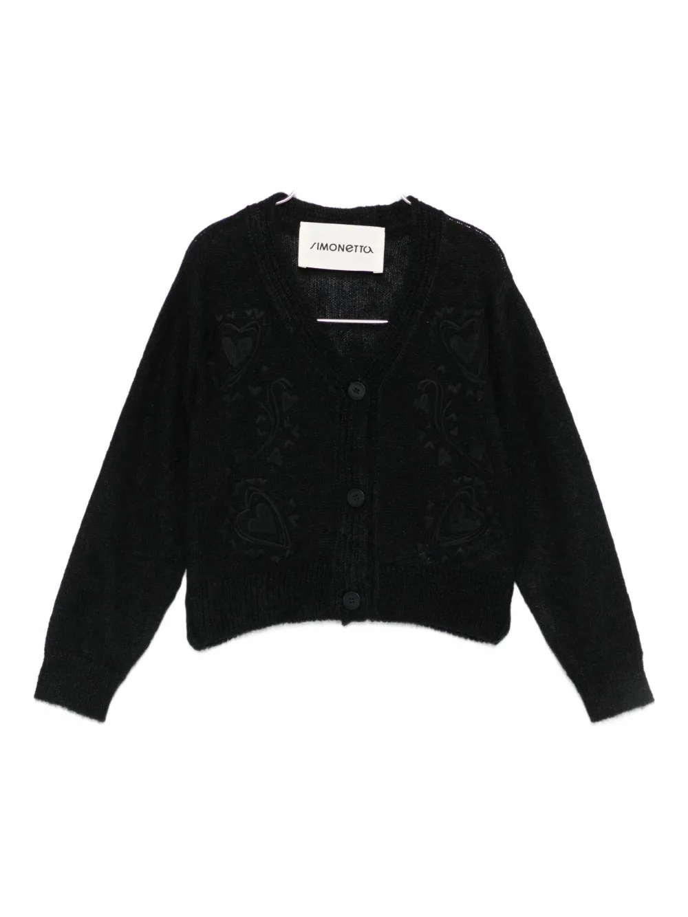 Кардиган с узором в виде сердечек Simonetta, черный
Кардиган с узором в виде сердечек Simonetta, черный