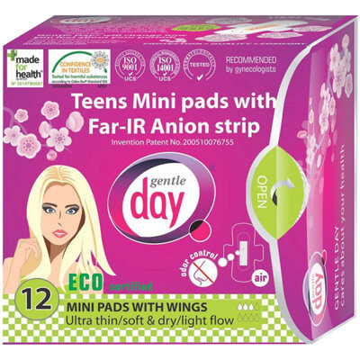 Гигиенические прокладки мини с анионовой полоской для подростков, 12 шт. Gentle Day
Гигиенические прокладки мини с анионовой полоской для подростков, 12 шт. Gentle Day
