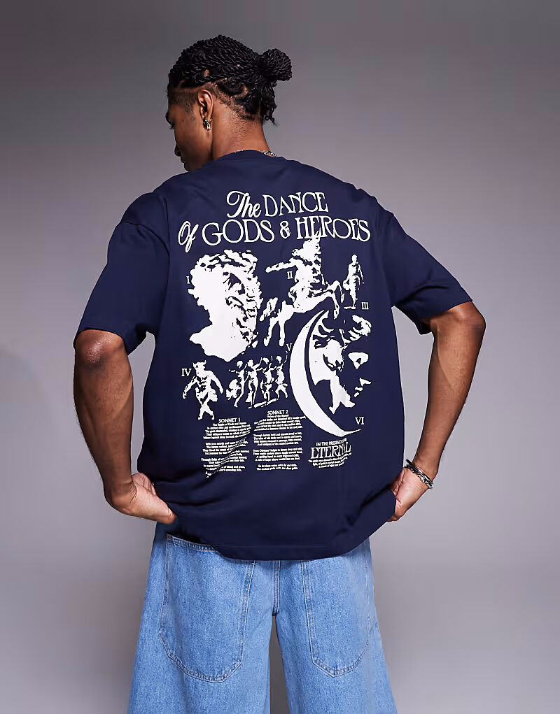 Футболка свободного кроя ASOS DESIGN с принтом на спине темно-синего цвета
Футболка свободного кроя ASOS DESIGN с принтом на спине темно-синего цвета