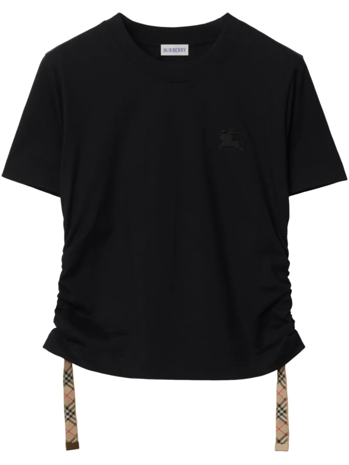 Burberry футболка со сборками, черный 
Burberry футболка со сборками, черный