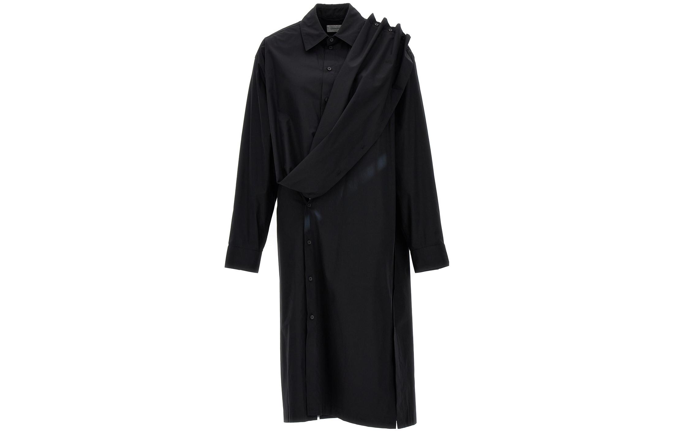 Lemaire Игривое платье-рубашка на пуговицах, черное
Lemaire Игривое платье-рубашка на пуговицах, черное
