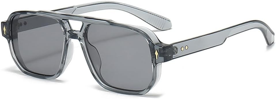 Винтажные мужские солнцезащитные очки с двойной перемычкой, модные очки с прозрачными линзами, женские солнцезащитные очки с заклепками, защита от УФ-излучения UV400 HYYZZC, Gray Light Gray
Винтажные мужские солнцезащитные очки с двойной перемычкой, модные очки с прозрачными линзами, женские солнцезащитные очки с заклепками, защита от УФ-излучения UV400 HYYZZC, Gray Light Gray