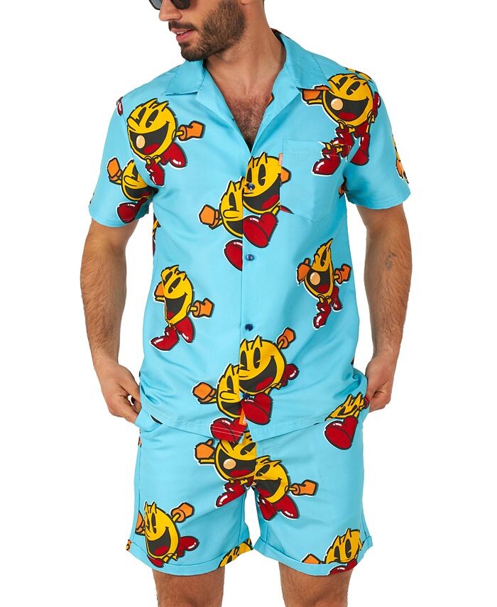 Мужская рубашка с короткими рукавами и рисунком Pac-Man & Комплект шорт OppoSuits, синий
Мужская рубашка с короткими рукавами и рисунком Pac-Man & Комплект шорт OppoSuits, синий