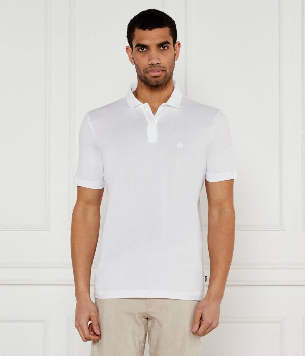 Рубашка поло Regular fit Boss, белый 
Рубашка поло Regular fit Boss, белый