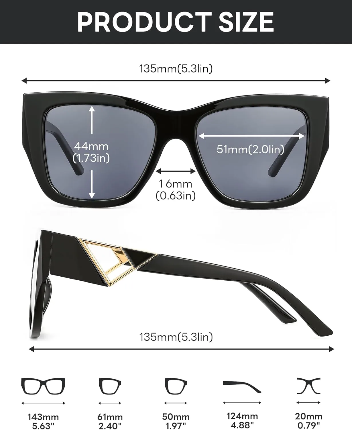 Солнцезащитные очки JIM HALO Retro Oversized Square Polarized для женщин, модные большие солнцезащитные очки UV400, Black Frame/Grey Lens & Tortoise Frame/Brownlens
Солнцезащитные очки JIM HALO Retro Oversized Square Polarized для женщин, модные большие солнцезащитные очки UV400, Black Frame/Grey Lens & Tortoise Frame/Brownlens