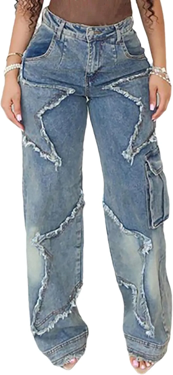 Женские джинсы карго Mid Rise Loose Fit с пачворком и прямыми штанинами TACSTRUN
Женские джинсы карго Mid Rise Loose Fit с пачворком и прямыми штанинами TACSTRUN